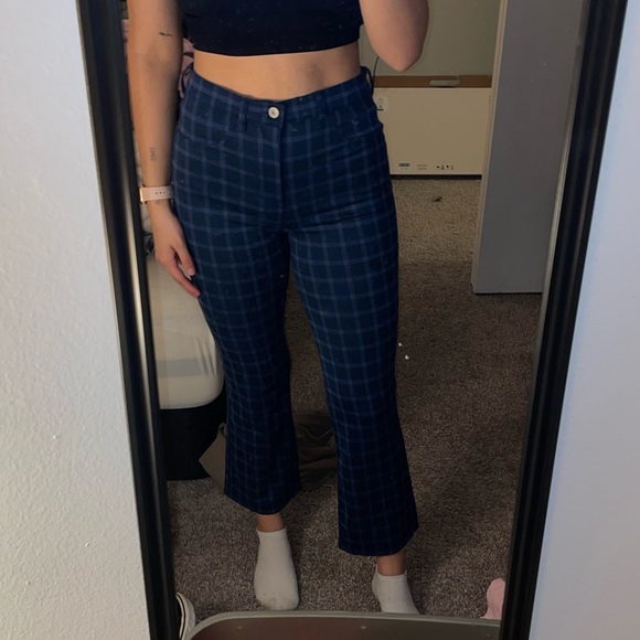 stretchy blue plaid american eagle pants! - Picture 5 of 5